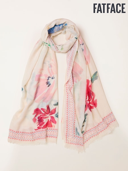 FatFace Ivory Floral Lightweight Scarf (W69882) | £25