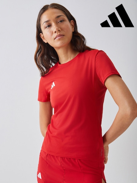 adidas Red Adizero Essentials Running T-Shirt (W69915) | £25