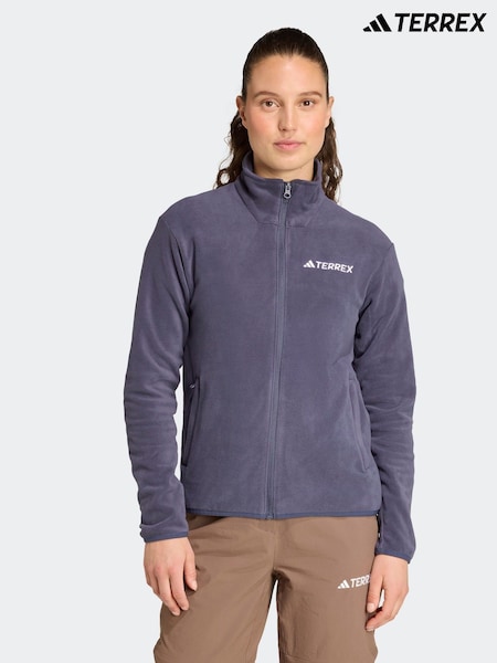 adidas Dark Purple Terrex Multi Essentials Full Zip Fleece Jacket (W69929) | £40