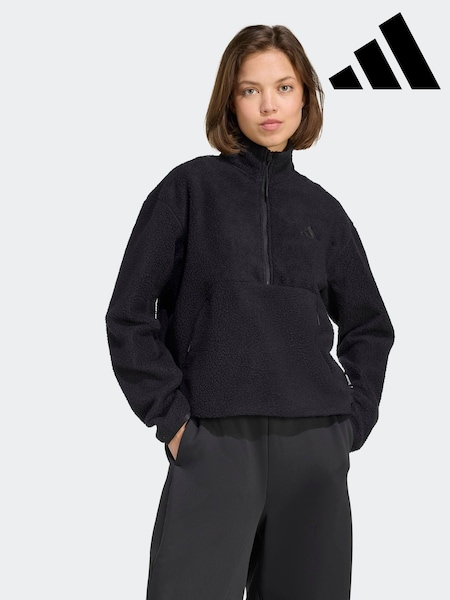 adidas Black City Escape Fleece Half Zip Sweatshirt (W69939) | £65