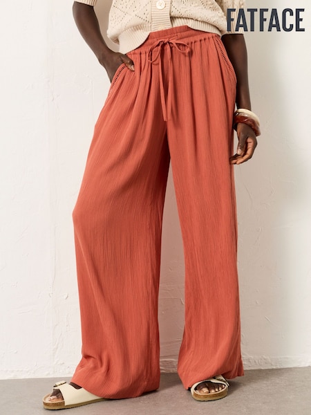 FatFace Melissa Orange Palazzo Trousers (W70121) | £0