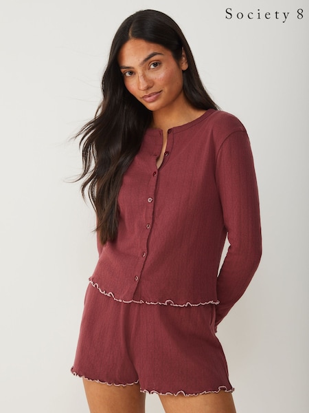 Society 8 Brown Lettuce Trim Pointelle Set (W70225) | £42