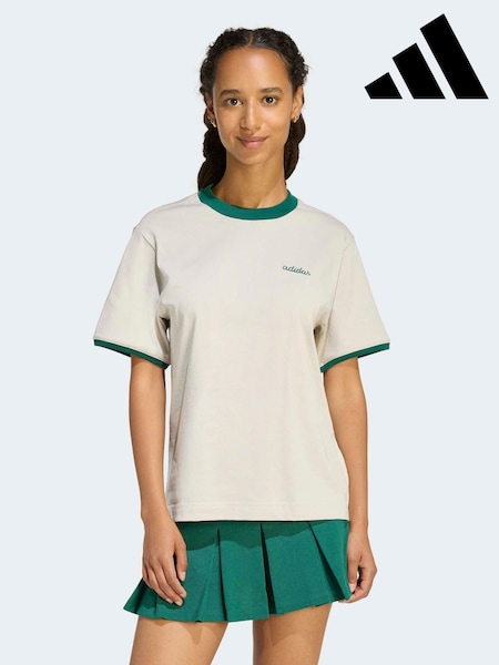 adidas Grey Seasonal Essentials Colorpop T-Shirt With Embroidered Graphic (W70438) | £23