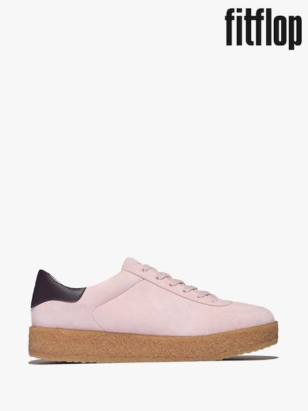 FitFlop Pink Rally T-Toe Suede Crepe Sneakers (W70499) | £130