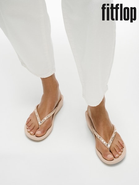 FitFlop Grey iQushion Multi Crystal Ergonomic Sandals (W70505) | £40