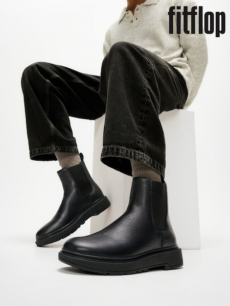 FitFlop Mens Skandi Tumbled Leather Chelsea Boots (W70519) | £150