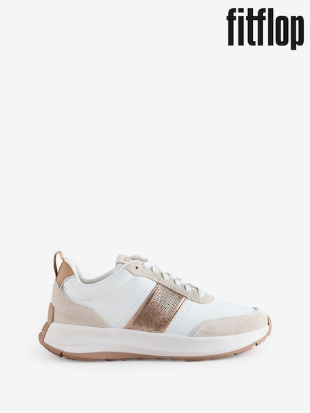FitFlop F-Mode Flow Sequin Suede Leather Flatform Sneakers (W70523) | £120