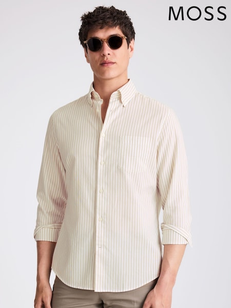 MOSS Brown Lightweight Oxford Shirt (W70650) | £50