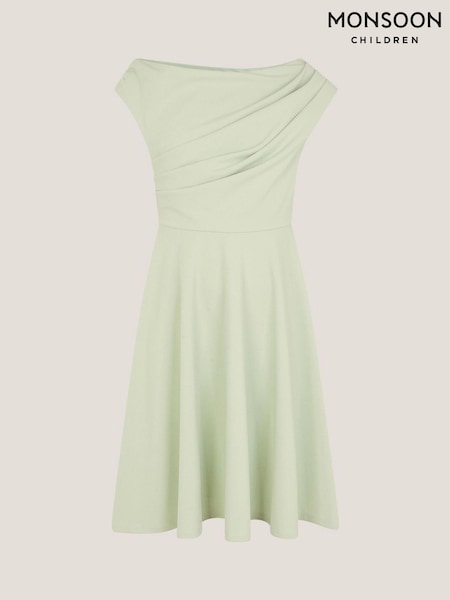 Monsoon Green One Shoulder Drape Skater Dress (W70747) | £45 - £50