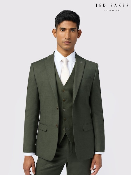 Ted Baker Tailoring Slim Green Lear Flannel Jacket (W70795) | £259