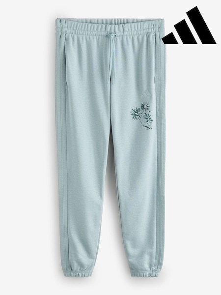 adidas Green 3-Stripe French Terry Joggers (W70848) | £40