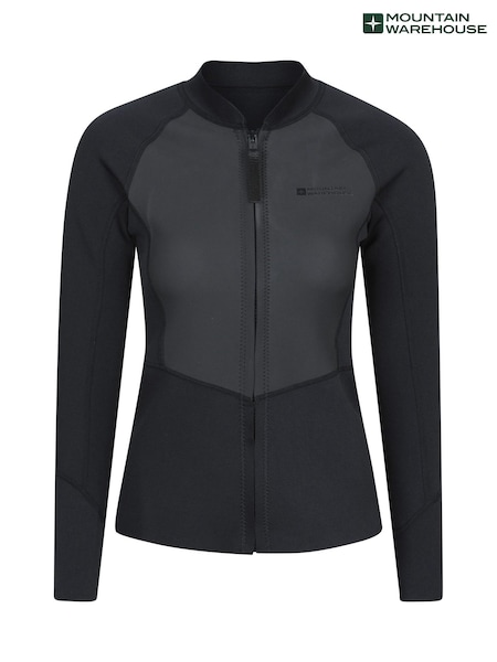 Mountain Warehouse Black Lamorna Long Sleeved Wetsuit Rash Vest (W70994) | £45