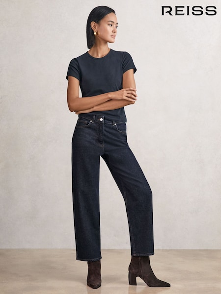 Reiss Dark Blue Selin Mid Rise Straight Leg Jeans (W71101) | £120