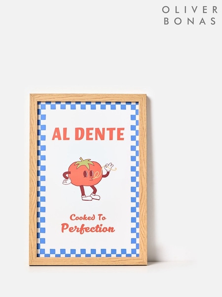 Oliver Bonas Multi Al Dente Printed Wall Art (W71242) | £50