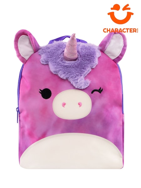 Character Purple Squishmallows Lola The Unicorn Backpack With 3D Horns and Ears (W71297) | £20