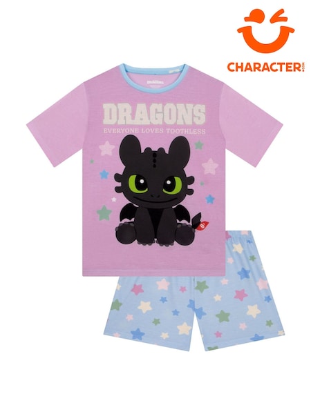 Character Purple How To Train Your Dragon Toothless Short Pyjamas (W71301) | £16