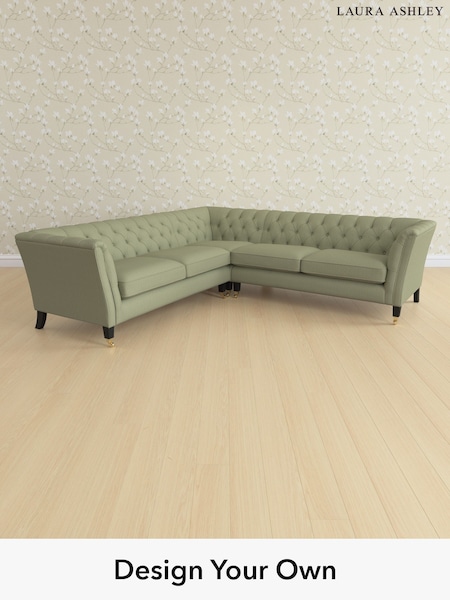 Edwin Herringbone/Hedgerow Green Chatsworth Button Back By Laura Ashley (W71364) | £2,950
