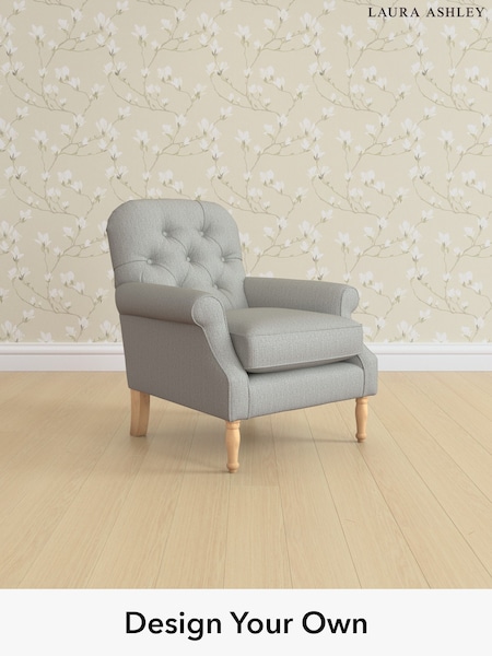 Edwin Herringbone/Pale Steel Grey Cambridge Button Back By Laura Ashley (W71377) | £825