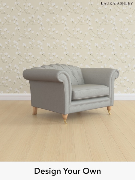 Edwin Herringbone/Pale Steel Grey Gloucester Button Back By Laura Ashley (W71406) | £1,050