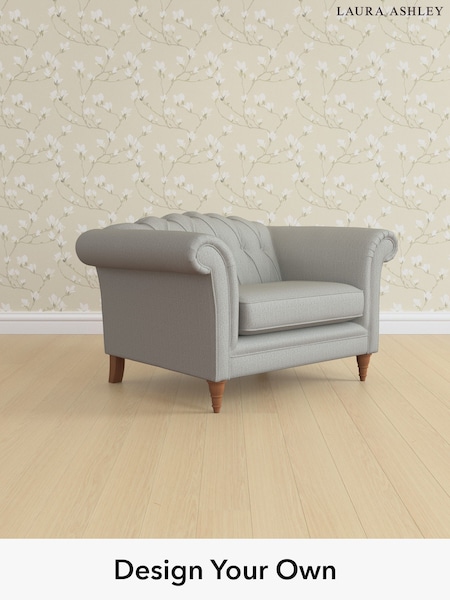 Edwin Herringbone/Pale Steel Grey Gloucester Button Back By Laura Ashley (W71406) | £1,050