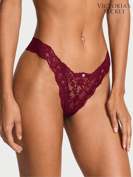 Victoria's Secret Sangria Red Brazilian Lace Knickers (W71555) | £18