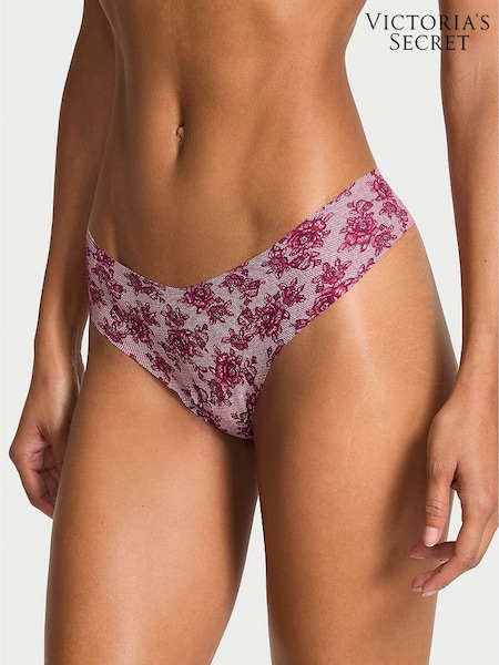 Victoria's Secret Sheer Pink Floral Thong Knickers (W71634) | £10