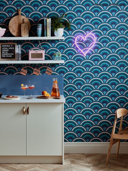 Graham & Brown Surf Envy Curve Sky 10M Wallpaper (W71640) | £46