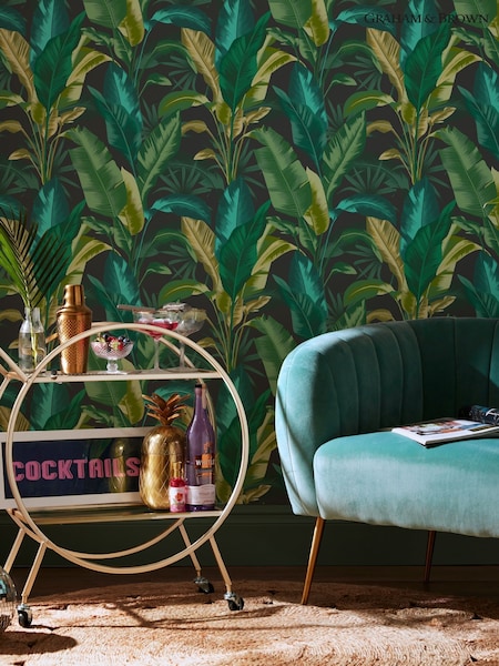 Graham & Brown Midnight Envy Leaf It Out 10M Wallpaper (W71660) | £46