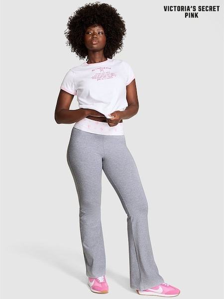 Victoria's Secret Pink Medium Heather Grey Cotton Foldover Leggings (W71677) | £60