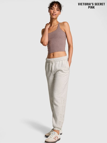 Victoria's Secret PINK Snow Heather Grey Fleece Joggers (W71696) | £56