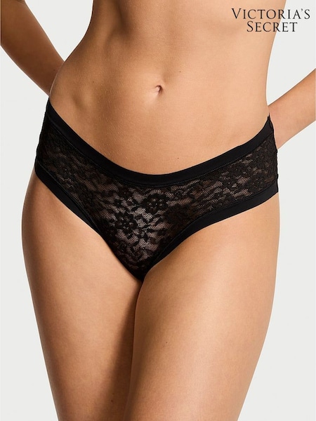 Victoria's Secret Black Cheeky Lacie Knickers (W71707) | £10