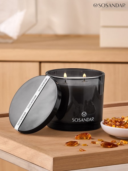 Sosandar Amber Tonka 2 Wick Fragranced Candle (W71722) | £20
