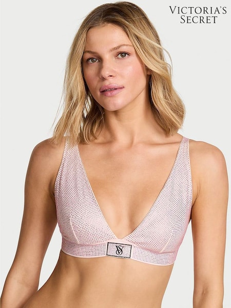 Victoria's Secret Angel Pink Logo Shine Plunge Bralette (W71780) | £75