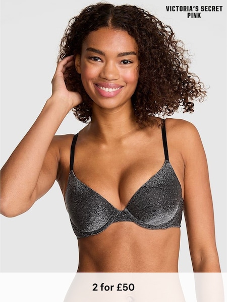 Victoria's Secret PINK Black Shine Push Up Bra (W71811) | £30