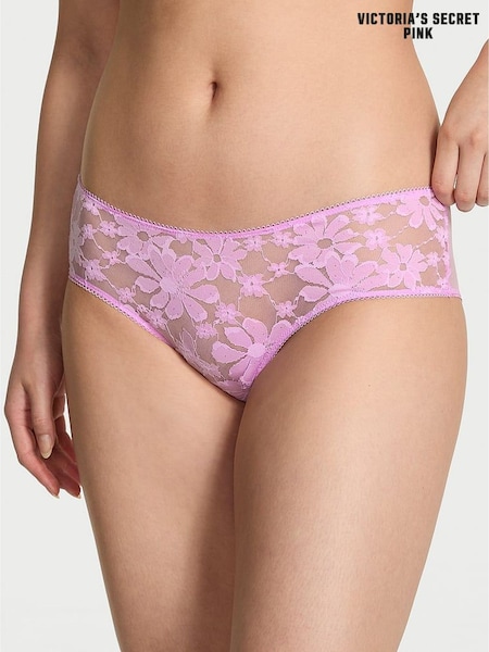 Victoria's Secret Pink Hushed Lilac Purple Cheeky Sequin Lace Knickers (W71817) | £10