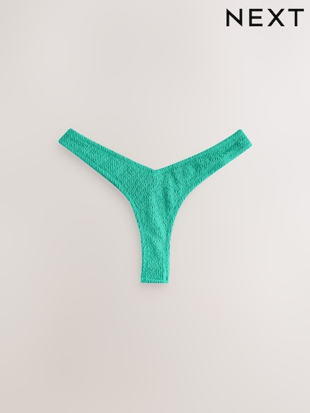 Aqua Green Crinkle Tanga Bikini Bottoms (W72057) | £14