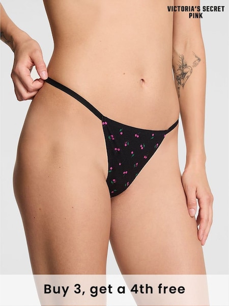 Victoria's Secret PINK Black Cherry Print G-String No Show Knickers (W72132) | £9