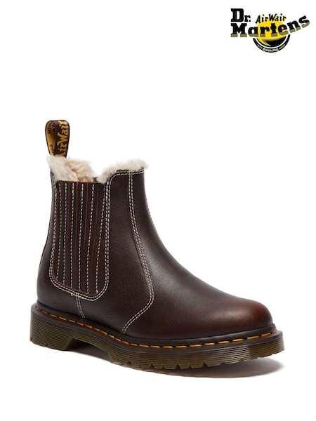 Dr. Martens Brown 2976 Leonore Grizzly Shoes (W72147) | £180