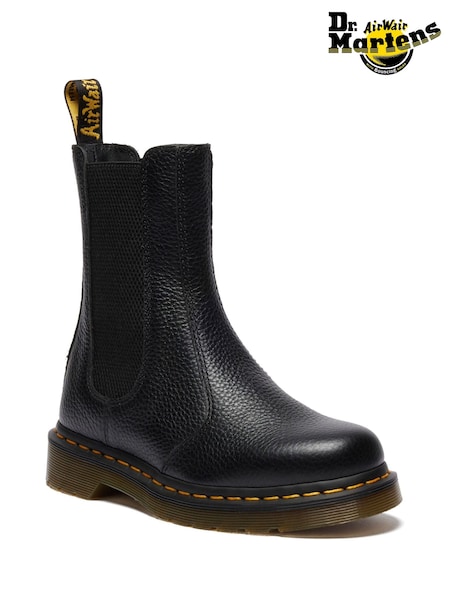 Dr. Martens Black 2976 Hi Milled Nappa Boots (W72150) | £180