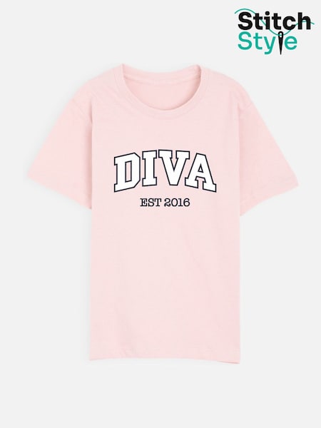 Personalised Girls Diva T-Shirt by Stitch Style (W72173) | £18