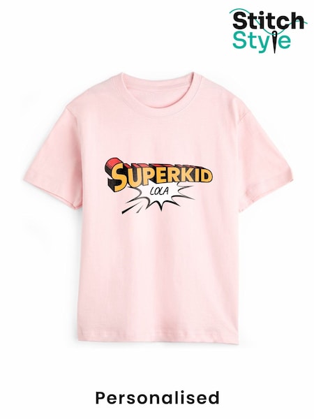 Personalised Girls Superkid T-Shirt by Stitch Style (W72175) | £18