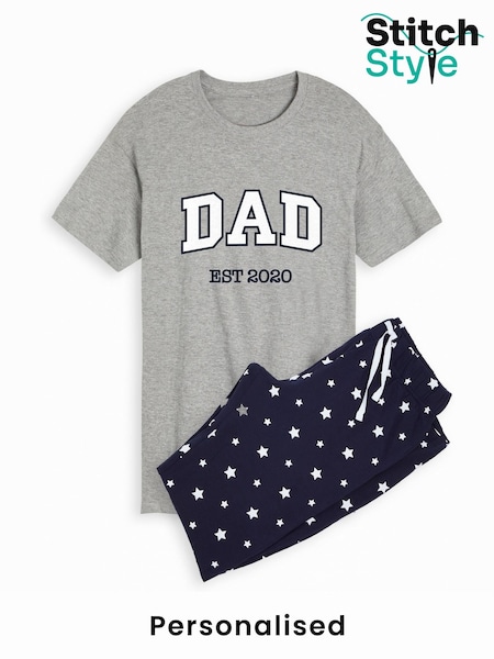 Personalised Mens Dad Pyjamas by Stitch Style (W72190) | £30