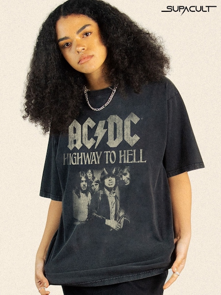 Supacult Black ACDC Highway To Hell Music T-Shirt (W72194) | £44