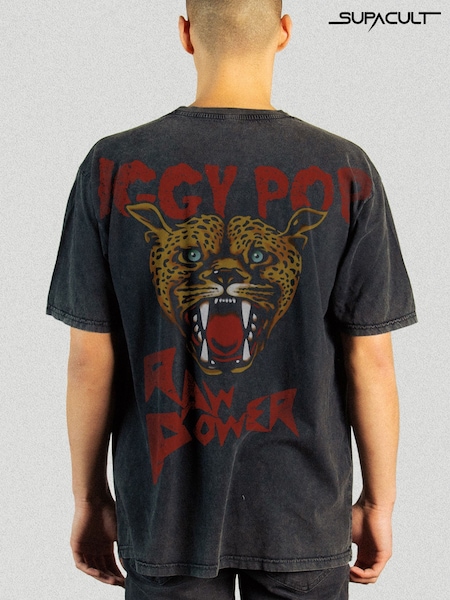 Supacult Black Iggy Pop Raw Power Music T-Shirt (W72196) | £52