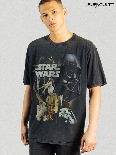 Supacult Black Star Wars New Vintage T-Shirt (W72197) | £42