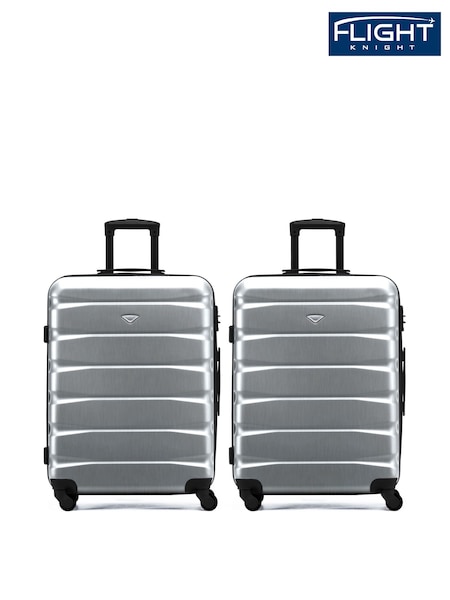 Flight Knight Medium Metallic Check-In Hold Luggage Hardcase Travel Suitcases Set Of 2 (W72417) | £115