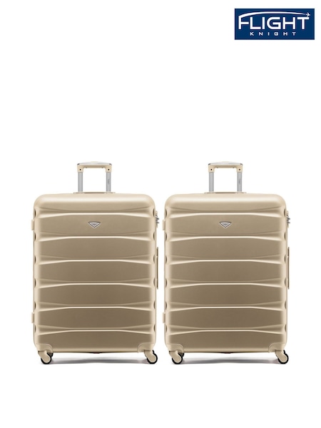 Flight Knight Large Check-In Hold Luggage Hardcase Travel Nude Suitcases Set Of 2 (W72418) | £140
