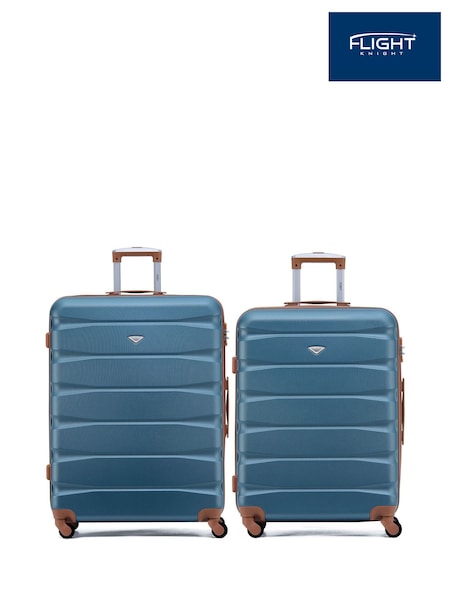 Flight Knight Medium and Large Blue Check-In Hold Luggage Hardcase Travel Suitcases Set Of 2 (W72450) | £120