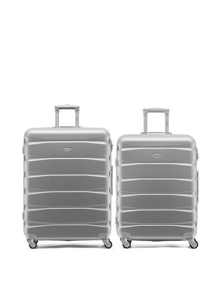CABIN PRO Silver Set of 2 Medium & Large Check-In Hold Luggage Hardcase Travel Suitcases (W72459) | £120
