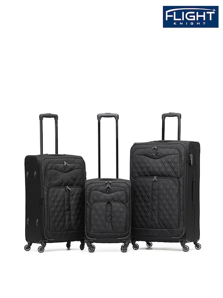 Flight Knight Large Soft Case Checkin Suitcases and Cabin Case Set of 3 (W72480) | £150